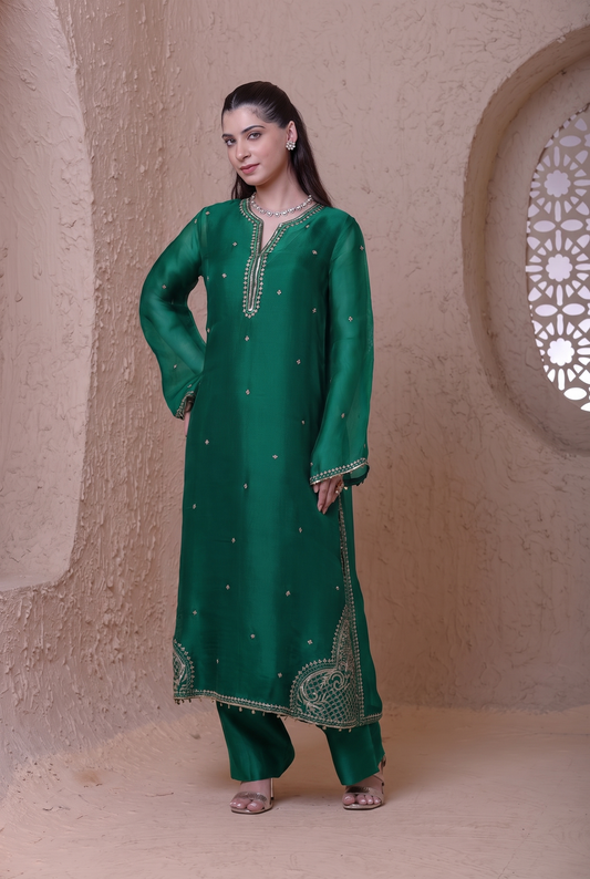 Rangrez  Green Farshi Kurta Set