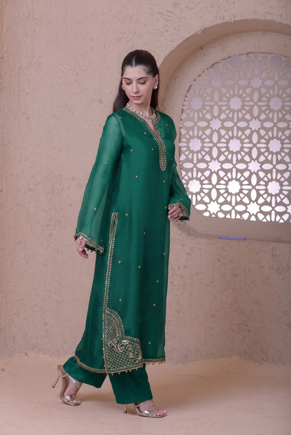 Rangrez  Green Farshi Kurta Set