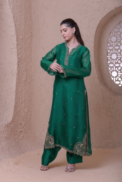 Rangrez  Green Farshi Kurta Set