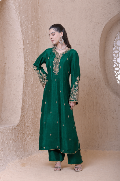 Rangrez Green Heavy Sleeves Kurta Set (Copy)