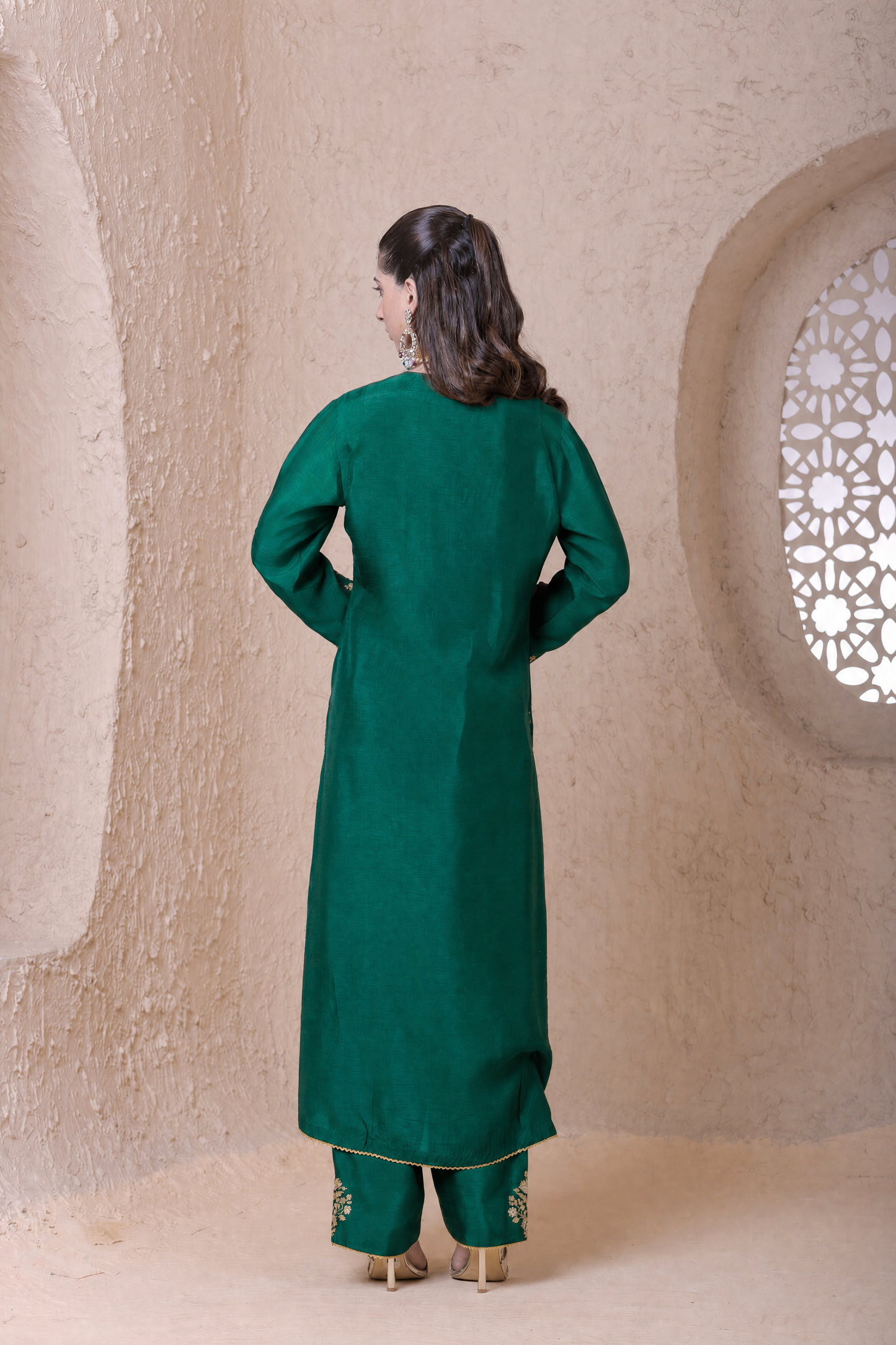 Rangrez Green Heavy Sleeves Kurta Set (Copy)