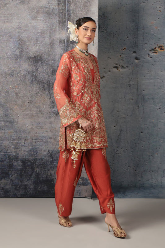 Zar-Rang Jaal Farshi Kurta Set