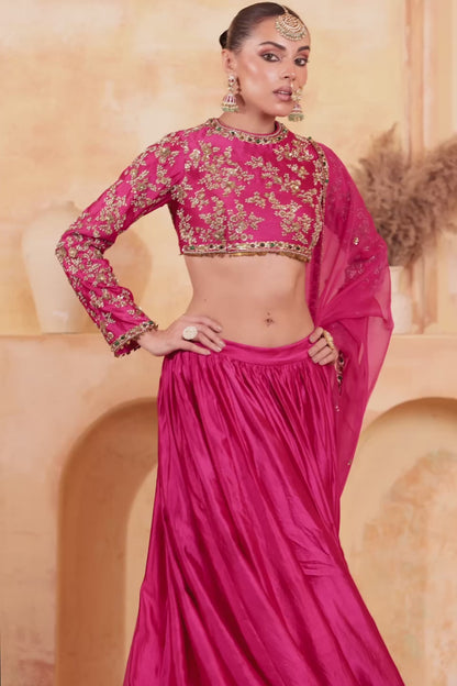 Zar:Rang Pink Lehenga Set