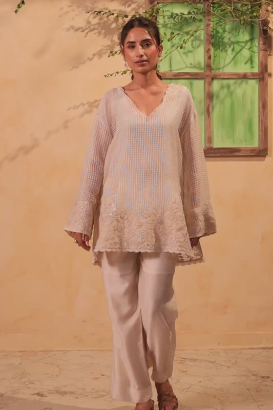 Vaayu Ivory Heavy Applique Co-Ord Set
