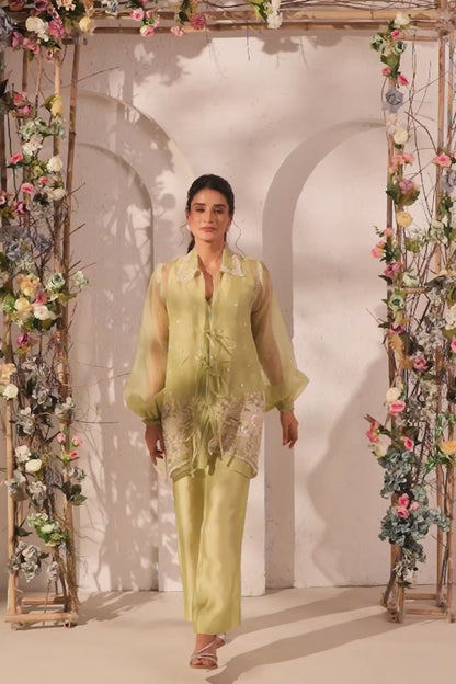 Vaayu Green Jacket Co-ord Set