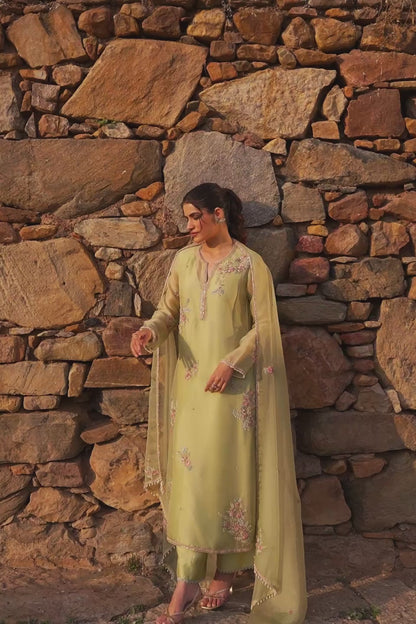 Vaayu Green Phool Kurta Set