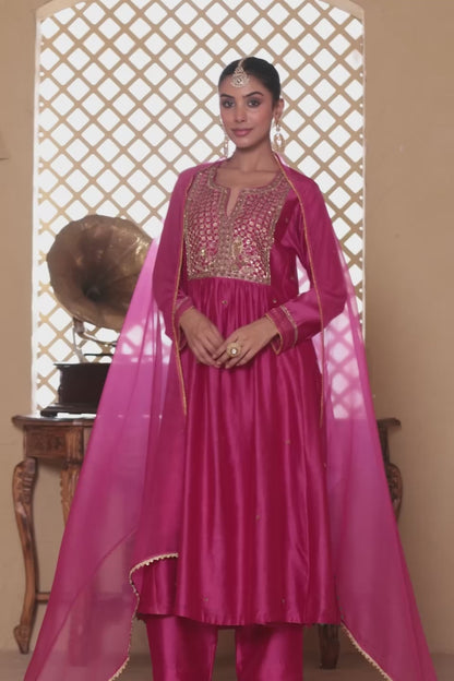 Mehrang Pink Frockstyle Kurta Set