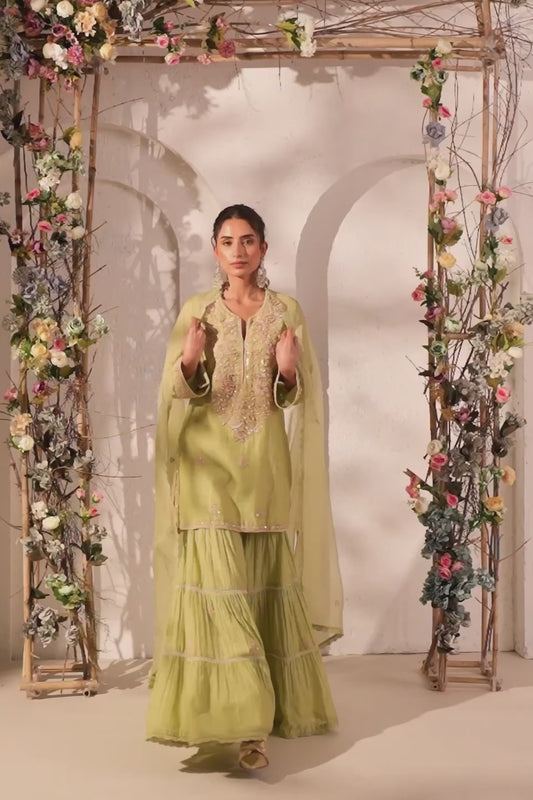Vaayu Green Sharara Set