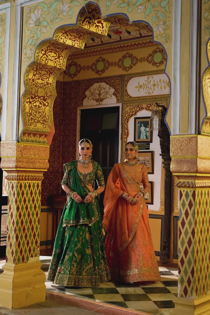 Ahista Peach Zardosi Lehenga Set