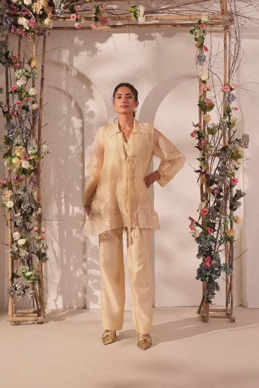 Vaayu Beige Jacket Co-ord Set