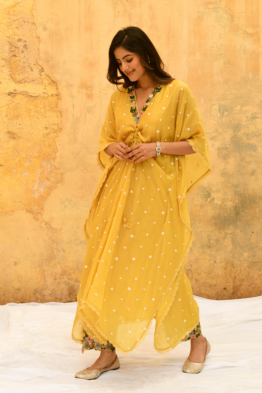 Yellow Orchid Heavy Kaftan