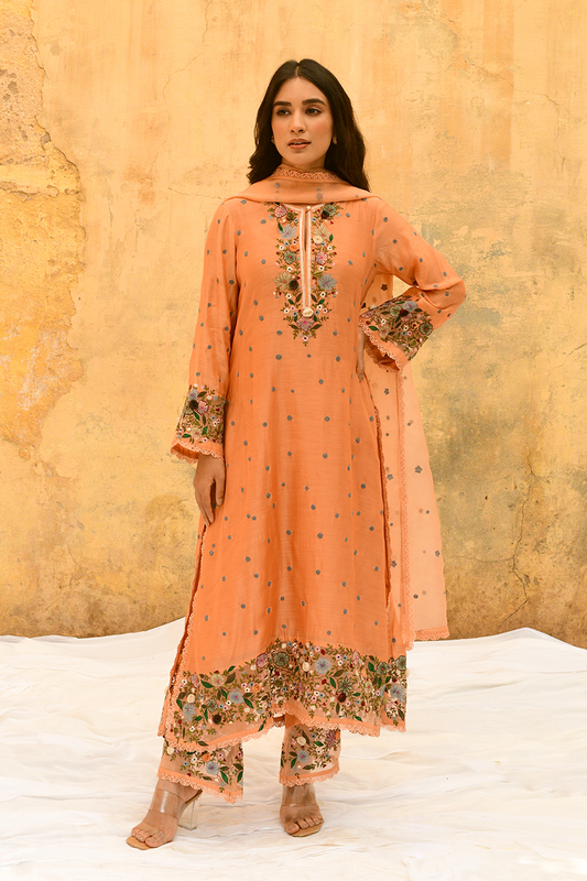 Peach Orchid Long Kurta