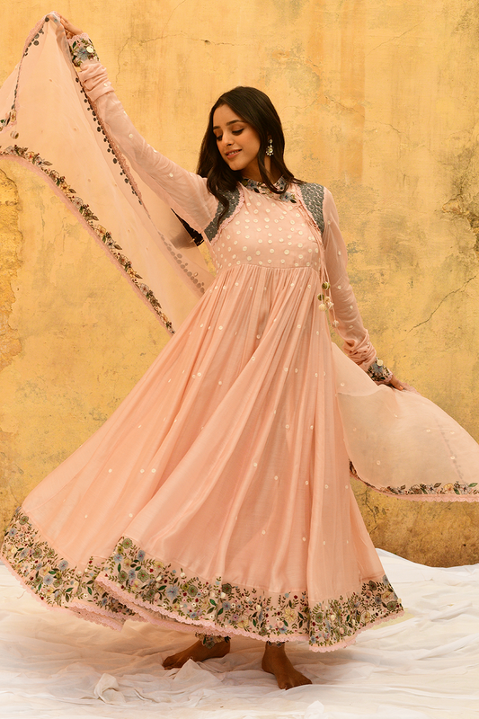 Pink Orchid Poshak Angrakha