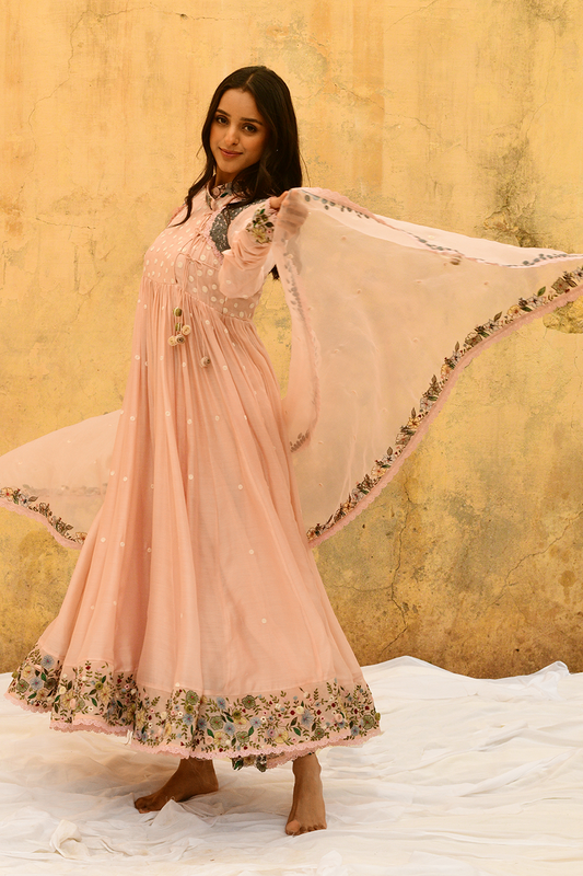 Pink Orchid Poshak Angrakha