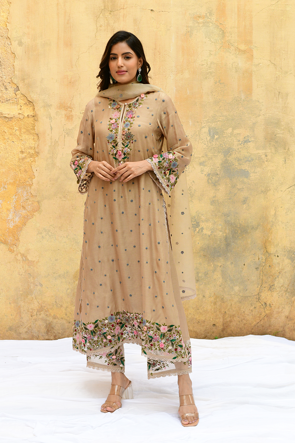 Ivory Orchid Long Kurta