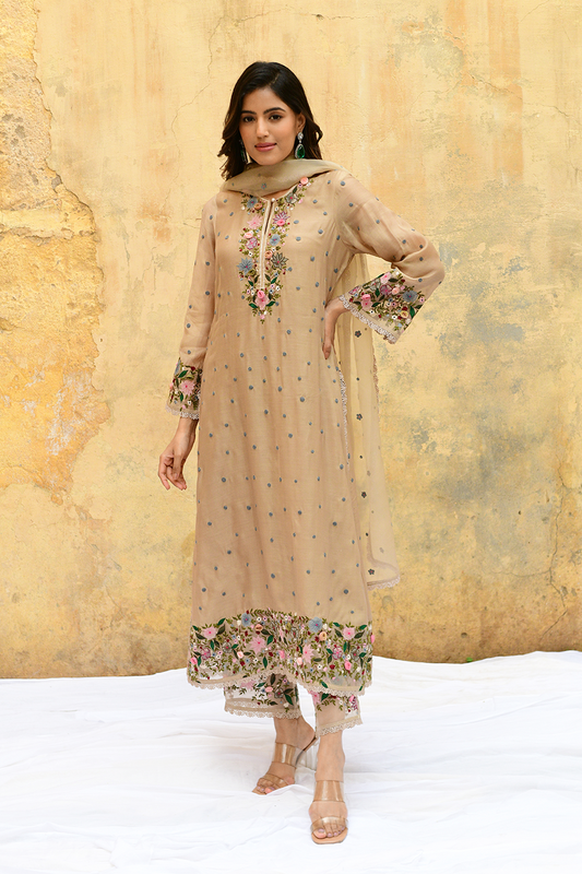 Ivory Orchid Long Kurta