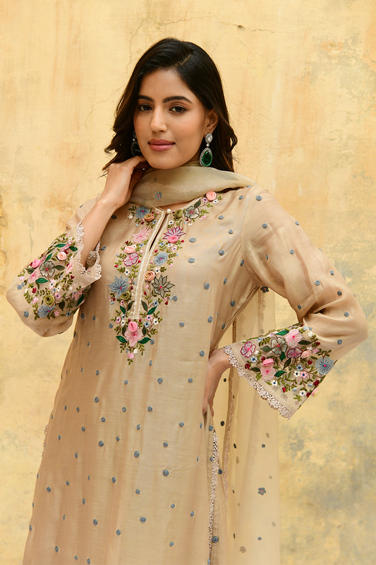 Ivory Orchid Long Kurta