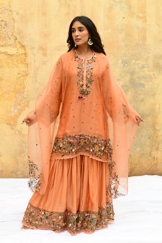 Peach Orchid Sharara