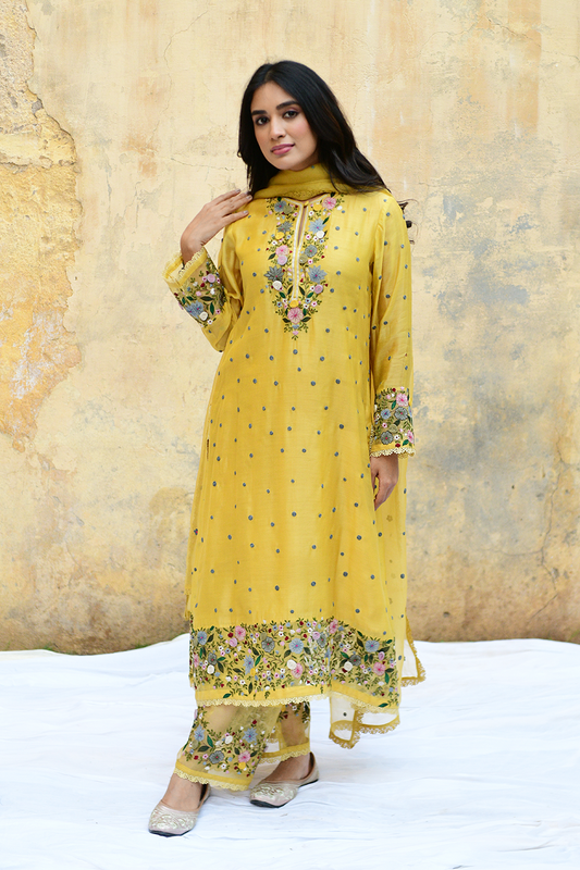 Yellow Orchid Long Kurta
