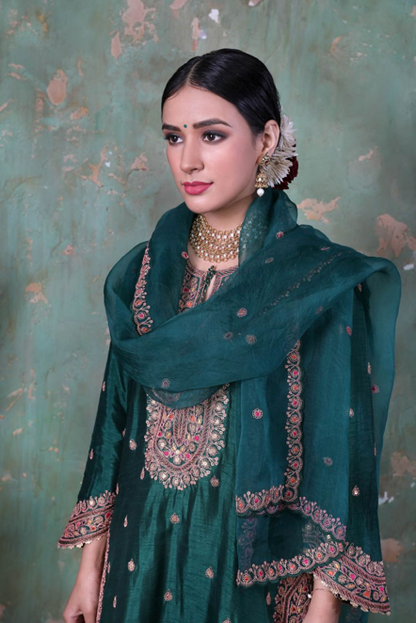 Green Marodi Sharara Set