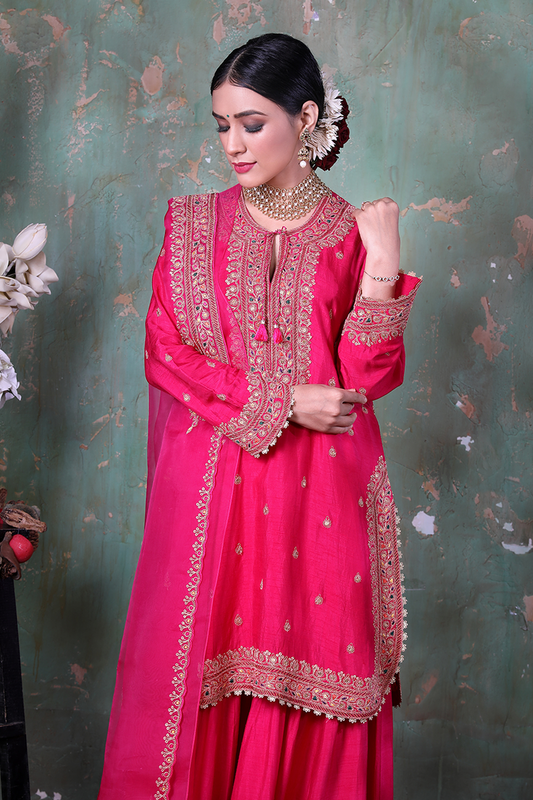 Pink Marodi Sharara Set