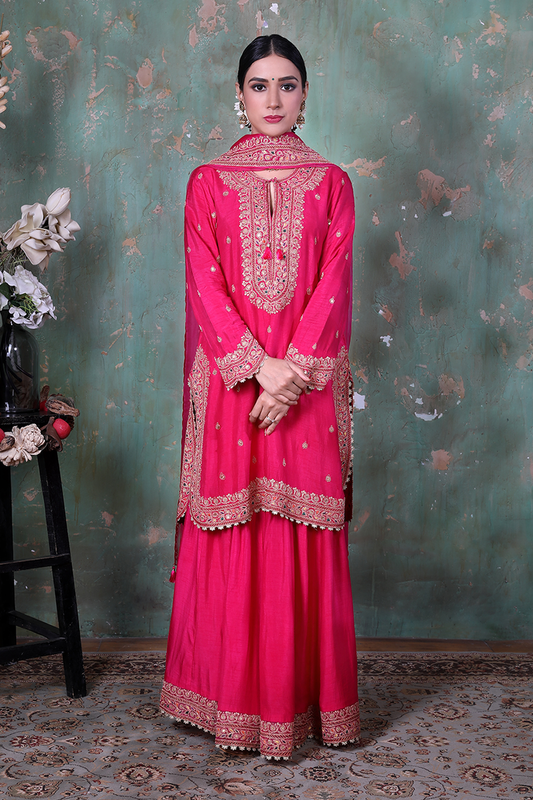 Pink Marodi Sharara Set
