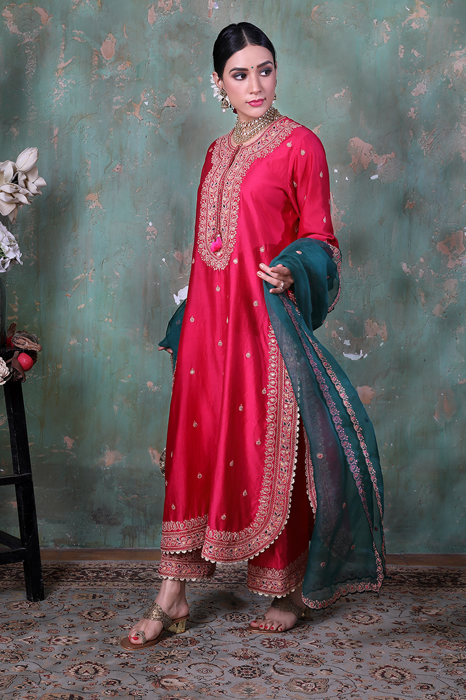 Pink Marodi Long Kurta Set