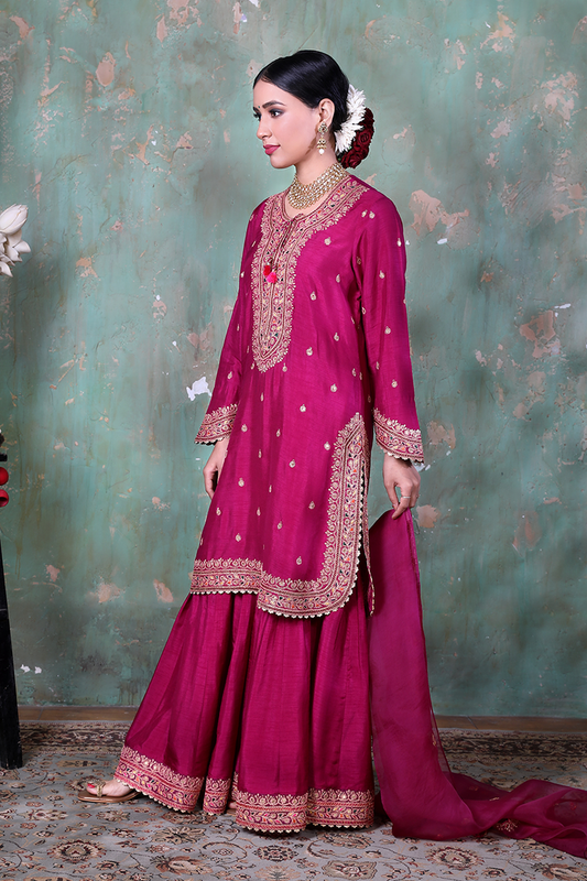 Wine Marodi Sharara Set