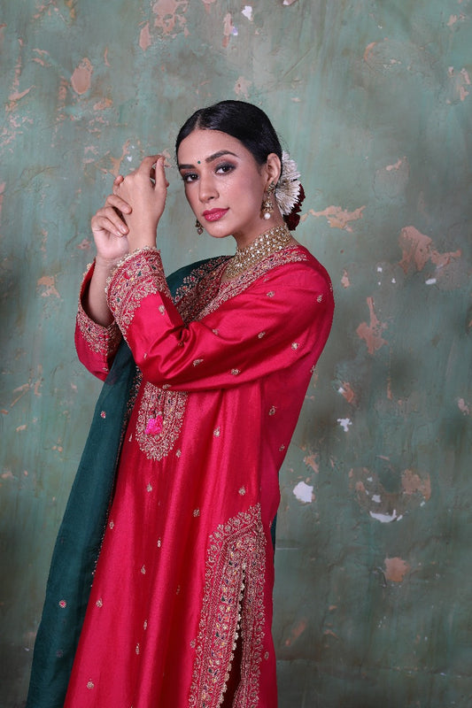 Pink Marodi Long Kurta Set