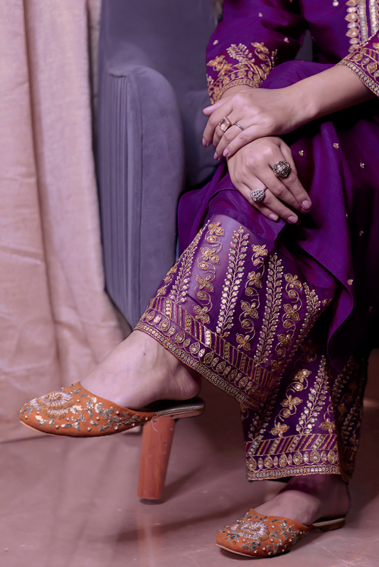 Purple Noor Farshi Kurta Set